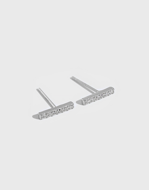 ABBY Sterling Silver T-Bar Earrings