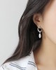 MEREDITH Silver Baroque Pearl Drop Earrings