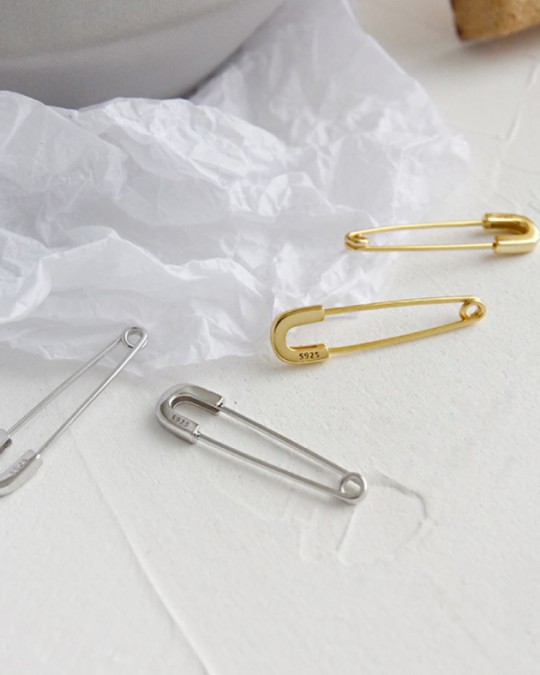 SAFETY PIN Sterling Silver Earrings