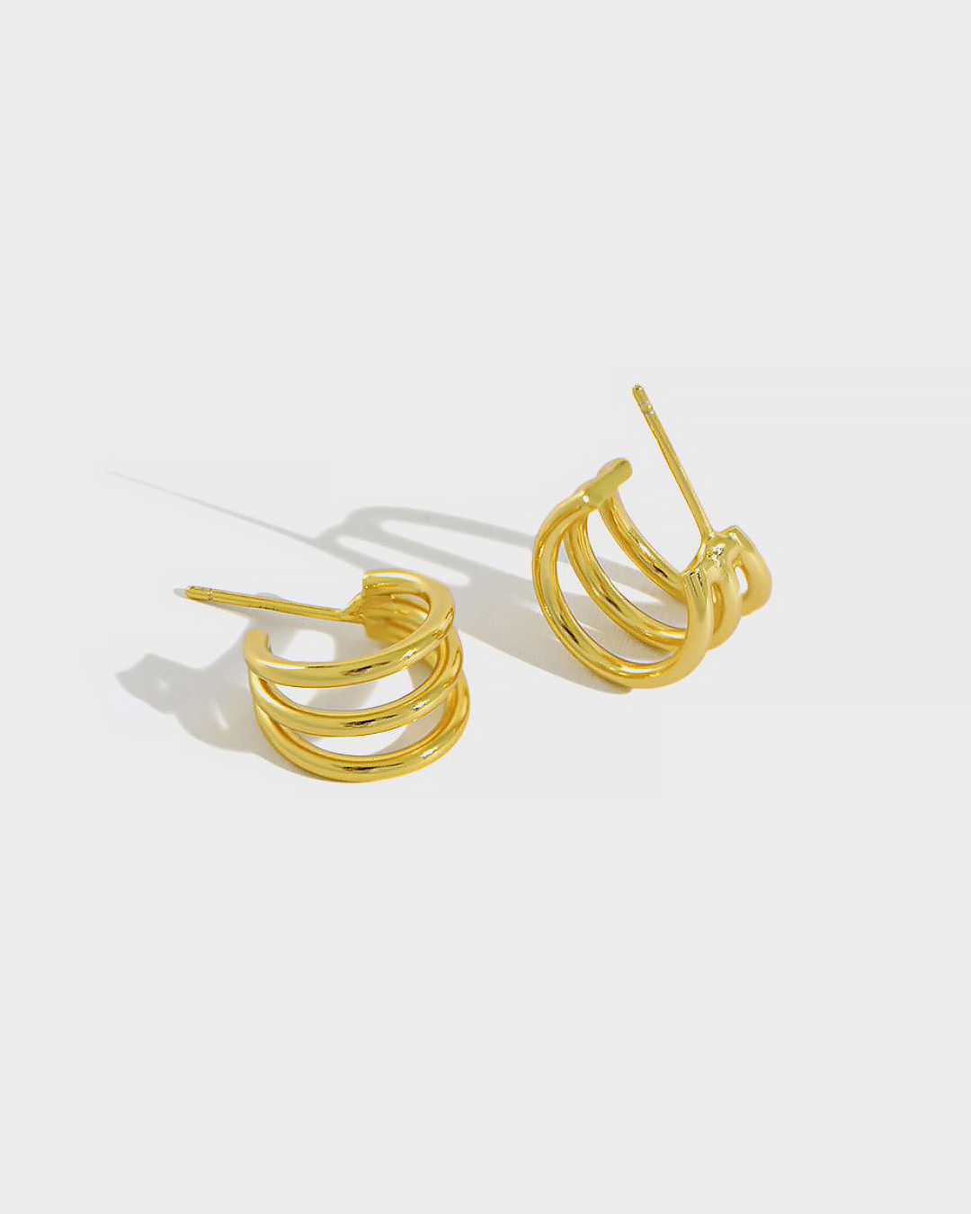 ELIANE Gold Vermeil Triple Hoop Earrings