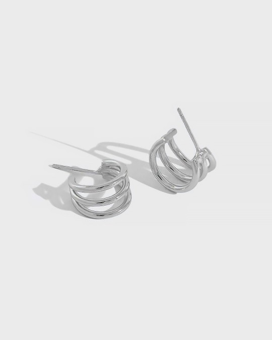 ELIANE Sterling Silver Triple Hoop Earrings