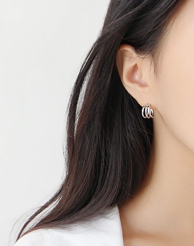 ELIANE Sterling Silver Triple Hoop Earrings