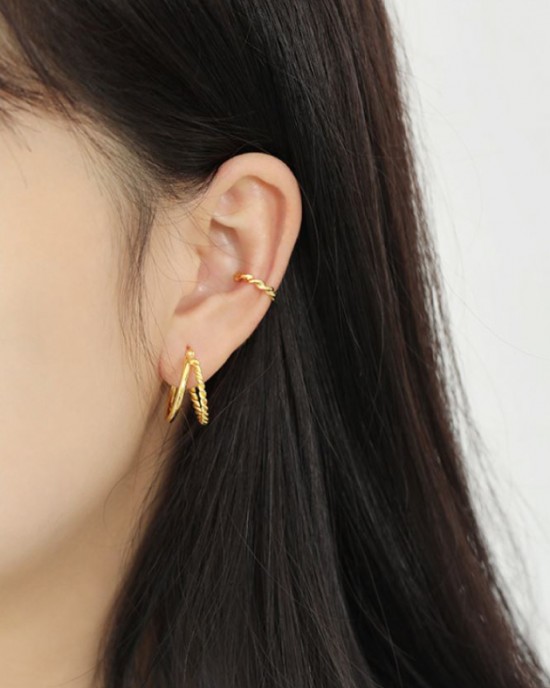 PAOLA Gold Vermeil Double Hoop Earrings