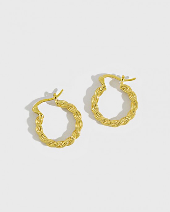 SAVANNAH Gold Vermeil Twisted Hoop Earrings