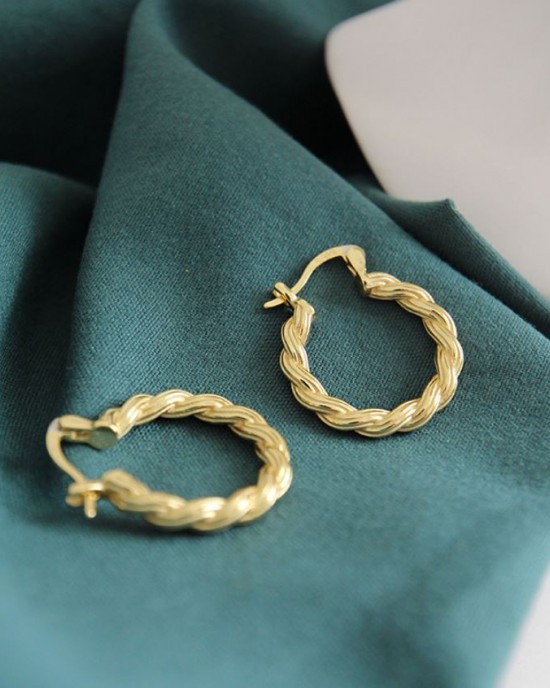 SAVANNAH Gold Vermeil Twisted Hoop Earrings