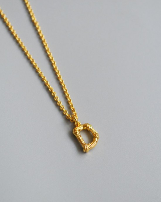 Gold Letter D Initial Pendant Necklace 