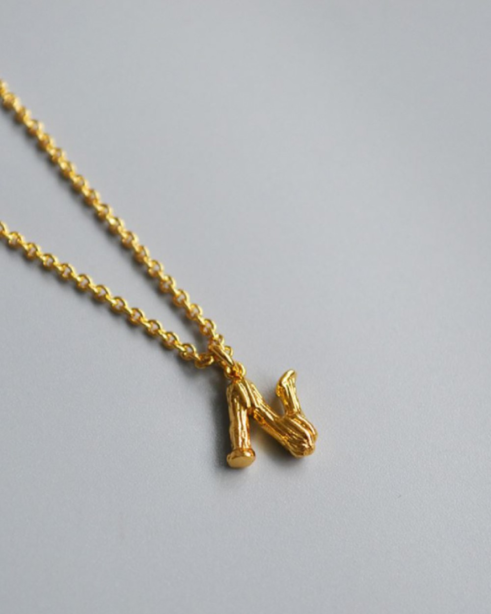 Gold Letter N Initial Pendant Necklace INXSKY
