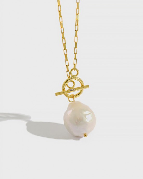 APOLLINE Baroque Pearl Drop Necklace 