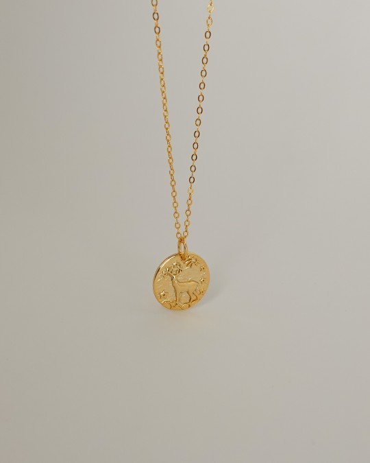 DEER Gold Vermeil Coin Necklace