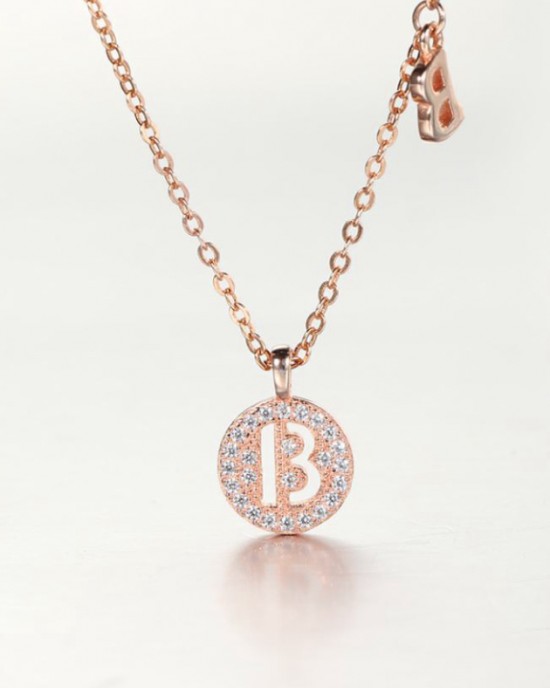 Rose Gold Diamond Alphabet Letter B 