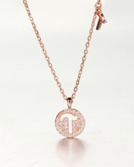 DIAMOND ALPHABET Necklace | Letter T
