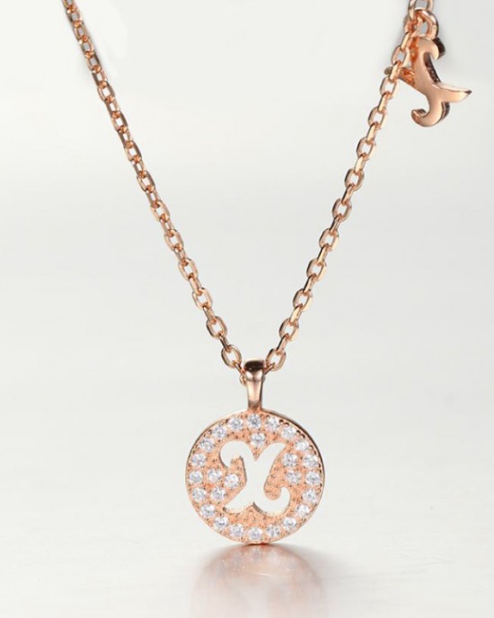 DIAMOND ALPHABET Necklace | Letter X