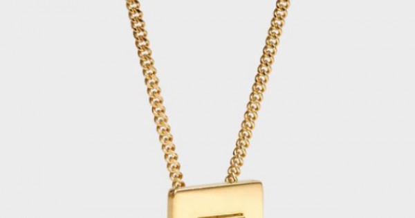 Gold Initial Letter Z Pendant Necklace 