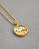 LIBRA Zodiac Nacre Button Necklace