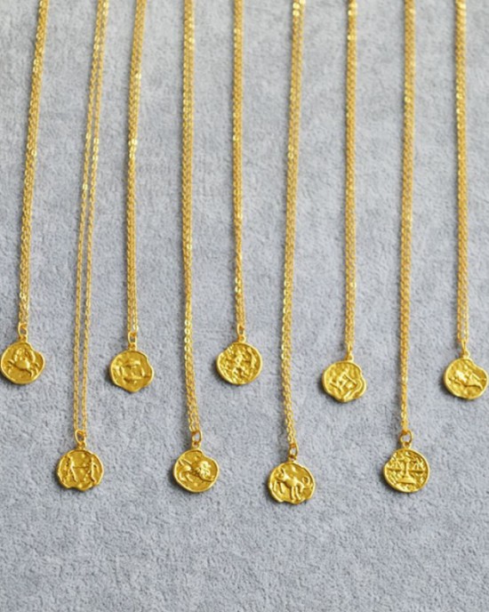 Capricorn Zodiac Sign Coin Pendant 