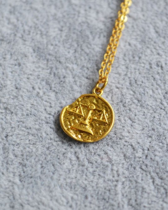 LIBRA Zodiac Coin Necklace