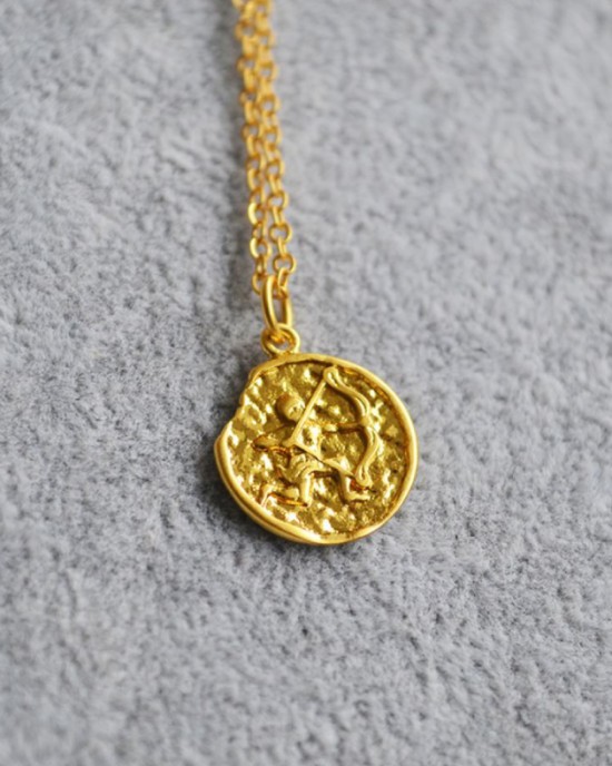 Sagittarius Zodiac Sign Coin Pendant 