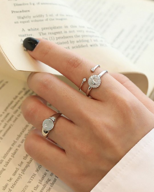 AURORA Sterling Silver Signet Ring